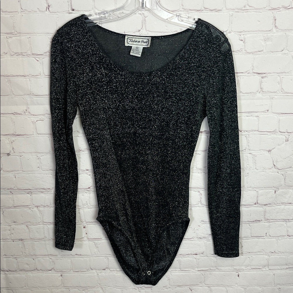Vintage Fashion Park Metallic Long Sleeve Bodysuit